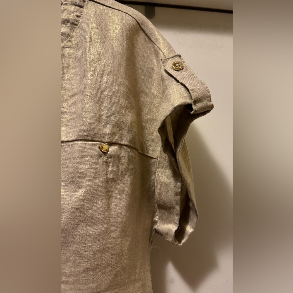 Ellen Tracy Gold Short Sleeve Women's Top Size S - Picture 13 of 15